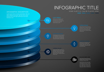 vector infographic round layers desks template