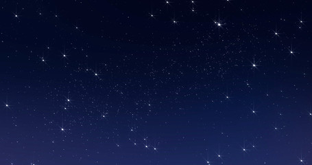 sky stars, starry night dark blue background with starlight sparkles twinkling and blinking in unive