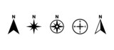 Fototapeta  - North symbol vector set, direction compass icon