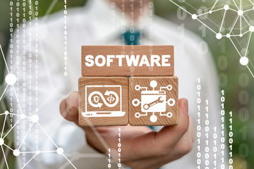 Wall Mural - software web development programming concept. internet business seo developing website technology.
