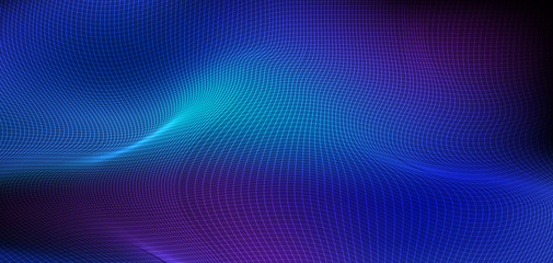 Wall Mural - vector, illustration abstract wavy, wave, line and blurred gradient mesh in bright color background.
