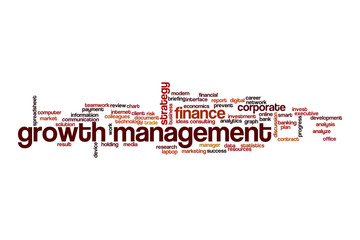 Sticker - Growth management word cloud concept