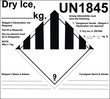 Class 9 Dry Ice UN1845 Label- Stock Photo