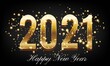 Golden Happy New Year 2021 With Burst Glitter on Black Colour Background - Happy New Year 2021 Golden background with Burst glitter – New Year 2021 Golden text Background vector illustration