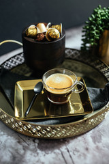 Wall Mural - Espresso Drink on Tray