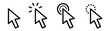 © Comauthor - Pointer cursor сomputer mouse icon. Clicking cursor, pointing hand clicks icons. Click cursor - stock vector.