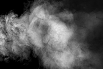 Poster - White smoke on a black background.