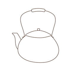 Poster - blue kettle maker coffee or tea isolated icon white background linear design