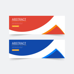 Wall Mural - Abstract Banner Template Design. Horizontal header, web banner. Social Media Cover, poster. Vector abstract geometric design banner web template. Vector illustration