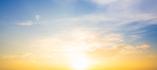 Wall Mural - sunset sky for background or sunrise sky and cloud at morning.
