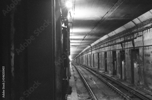 Empty Railroad In Tunnel