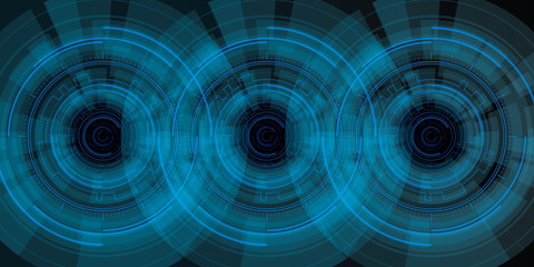 Wall Mural - Sci fi futuristic user interface, HUD, Technology abstract background