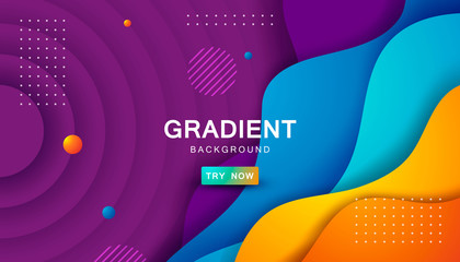 Wall Mural - blue and orange fluid color background. dynamic shape element vector illustration.