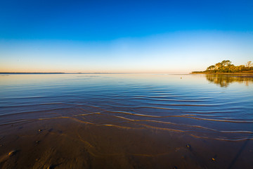 Tide is out on beach near Apalachicola.