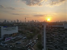 Sunset At City