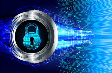 closed padlock on digital background, cyber security