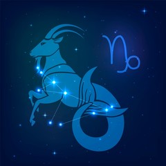 Wall Mural - capricorn - a constellation of the zodiac in the night starry sky