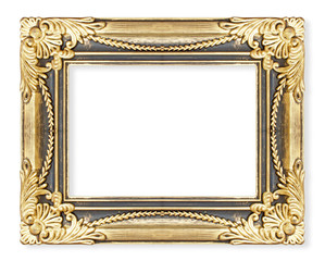 Wall Mural - The antique gold frame isolate on white background