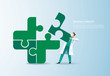 © santima.studio - Teamwork concept. doctor putting the puzzle medical icon together vector illustration EPS10