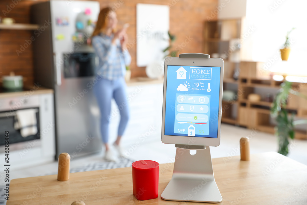 Tablet computer with application of smart home automation and assistant device in kitchen