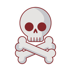 Sticker - Skull flat style icon vector design