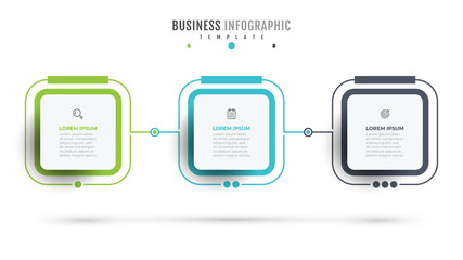 Timeline infographic design element and marketing icons. Business concept with 3 steps. Can be used for workflow layout, diagram, annual report, web design. Vector business template for presentation.