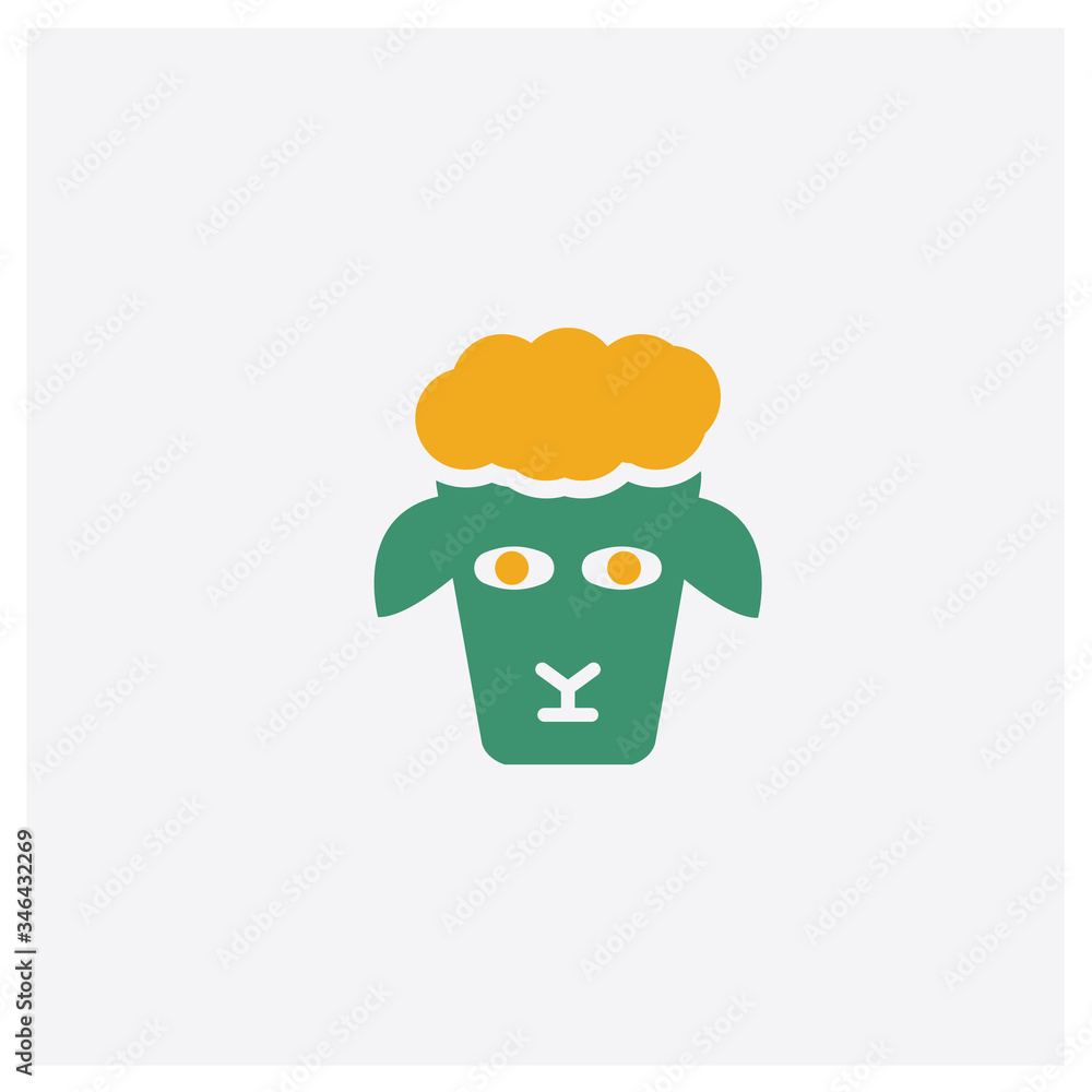 Orange Sheep Icon Sheep concept 2 colored icon. Isolated orange and green Sheep vector ...