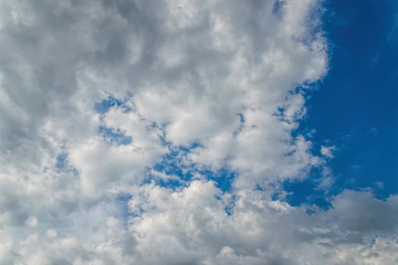 Poster - Natural background. Gray and blue spring stormy clouds	