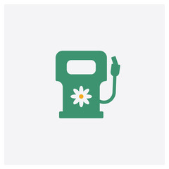 Eco fuel concept 2 colored icon. Isolated orange and green Eco fuel vector symbol design. Can be used for web and mobile UI/UX