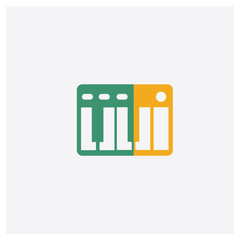 Wall Mural - Keyboard concept 2 colored icon. Isolated orange and green Keyboard vector symbol design. Can be used for web and mobile UI/UX