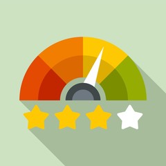 Wall Mural - Star rating credit score icon. Flat illustration of star rating credit score vector icon for web design