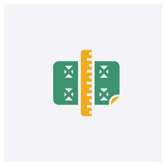   concept 2 colored icon. Isolated orange and green   vector symbol design. Can be used for web and mobile UI/UX