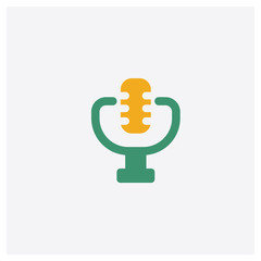 Poster - Studio Mic concept 2 colored icon. Isolated orange and green Studio Mic vector symbol design. Can be used for web and mobile UI/UX