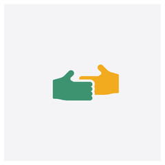 Canvas Print - Sharing concept 2 colored icon. Isolated orange and green Sharing vector symbol design. Can be used for web and mobile UI/UX