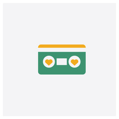 Poster - Cassette concept 2 colored icon. Isolated orange and green Cassette vector symbol design. Can be used for web and mobile UI/UX