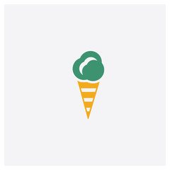 Ice cream concept 2 colored icon. Isolated orange and green Ice cream vector symbol design. Can be used for web and mobile UI/UX