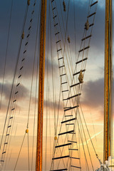 Canvas Print - Climbing ladders up ships masts