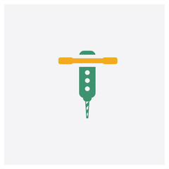 Drill concept 2 colored icon. Isolated orange and green Drill vector symbol design. Can be used for web and mobile UI/UX