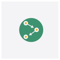 Workflow concept 2 colored icon. Isolated orange and green Workflow vector symbol design. Can be used for web and mobile UI/UX