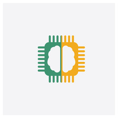 Learning concept 2 colored icon. Isolated orange and green Learning vector symbol design. Can be used for web and mobile UI/UX