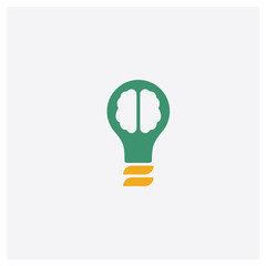 Idea concept 2 colored icon. Isolated orange and green Idea vector symbol design. Can be used for web and mobile UI/UX