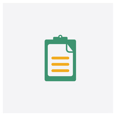 Clipboard concept 2 colored icon. Isolated orange and green Clipboard vector symbol design. Can be used for web and mobile UI/UX