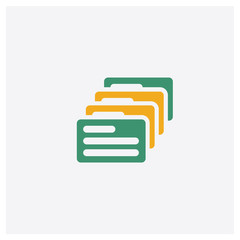 Files concept 2 colored icon. Isolated orange and green Files vector symbol design. Can be used for web and mobile UI/UX