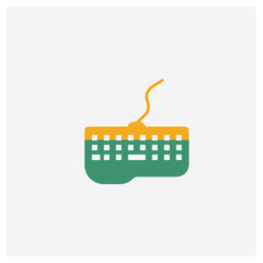 Wall Mural - Keyboard concept 2 colored icon. Isolated orange and green Keyboard vector symbol design. Can be used for web and mobile UI/UX