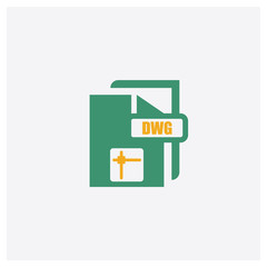 Wall Mural - Dwg concept 2 colored icon. Isolated orange and green Dwg vector symbol design. Can be used for web and mobile UI/UX