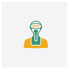 Diver concept 2 colored icon. Isolated orange and green Diver vector symbol design. Can be used for web and mobile UI/UX