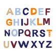 © Kate Antonenko - Cute children's alphabet flat vector illustration. Kids hand drawn letters of English alphabet. Chyldish letter for print, t-shirts, posters etc.