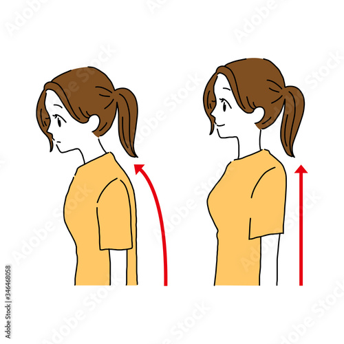 姿勢 猫背 女性 Stock Vector Adobe Stock 姿勢 猫背 女性 Stock Vector Adobe Stock
