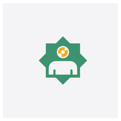 User concept 2 colored icon. Isolated orange and green User vector symbol design. Can be used for web and mobile UI/UX