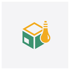 Box concept 2 colored icon. Isolated orange and green Box vector symbol design. Can be used for web and mobile UI/UX